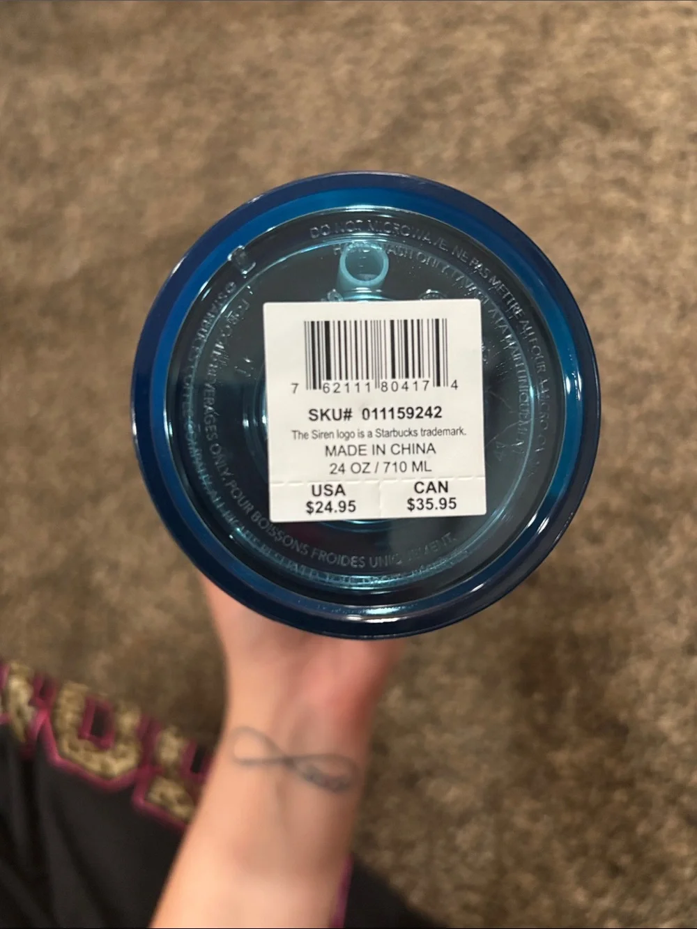 Starbucks Silicone Straw Topper — Green & Blue peacock Design brand new